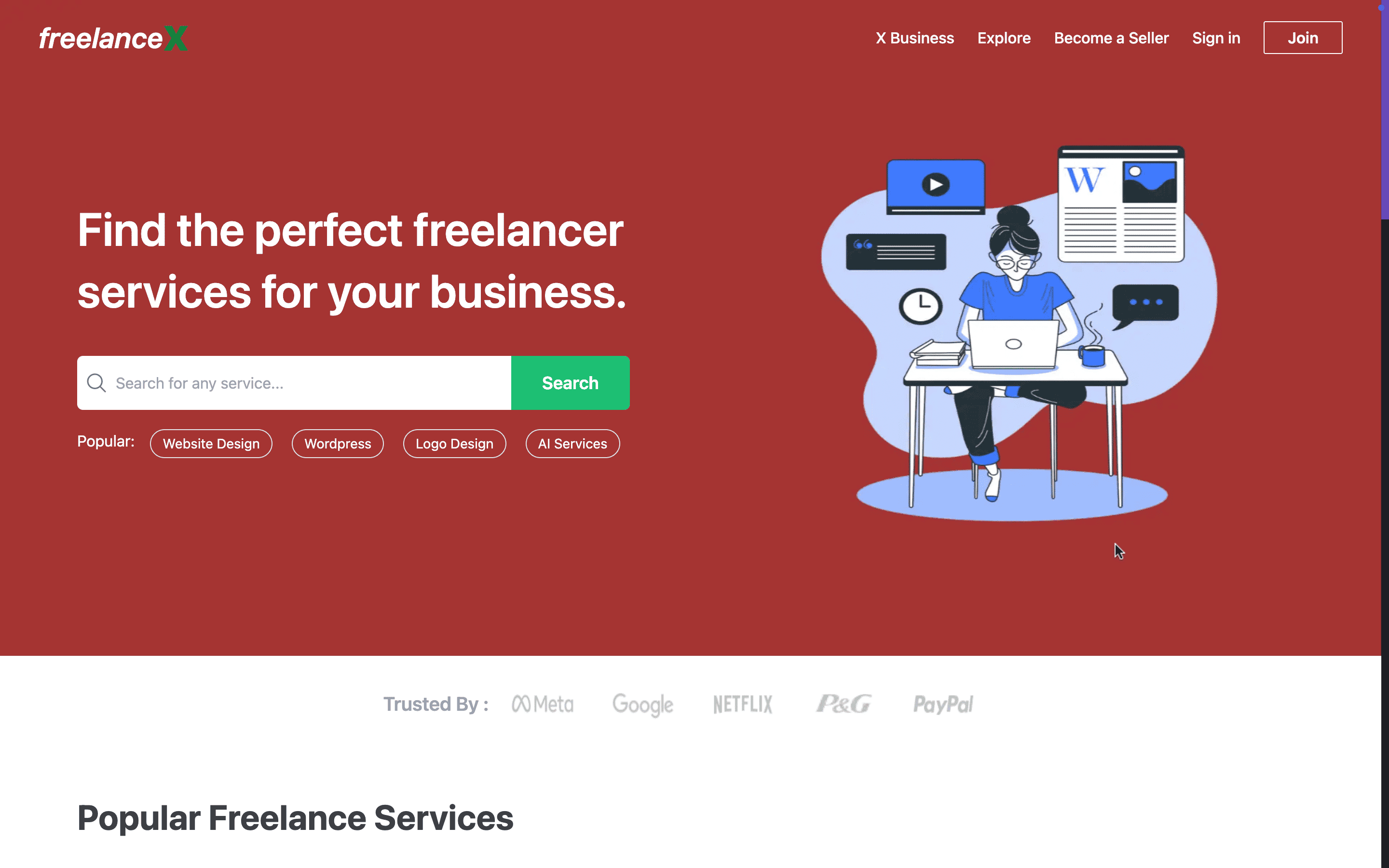 freelanceX screenshot